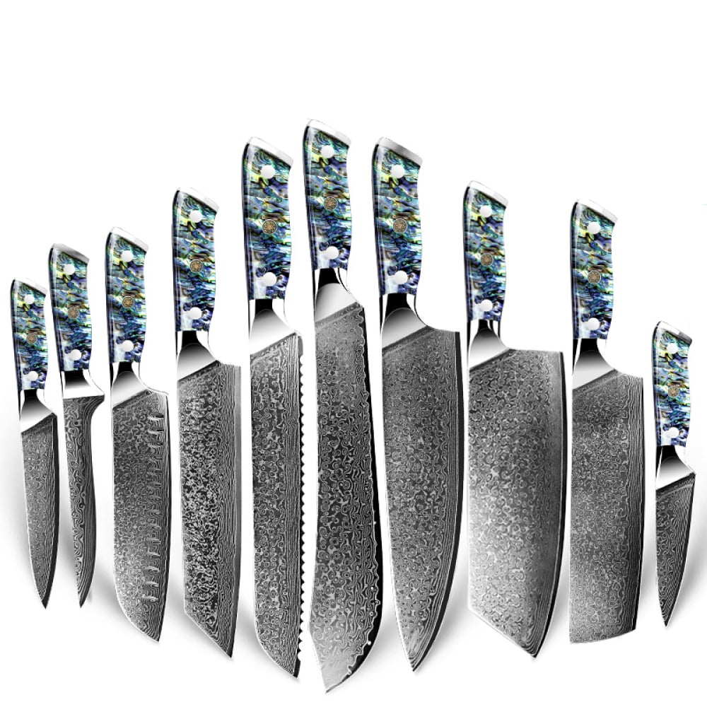 10 Teiliges Luxus Damast Set Awabi - 3;5 Paring; 5 Utilitiy;