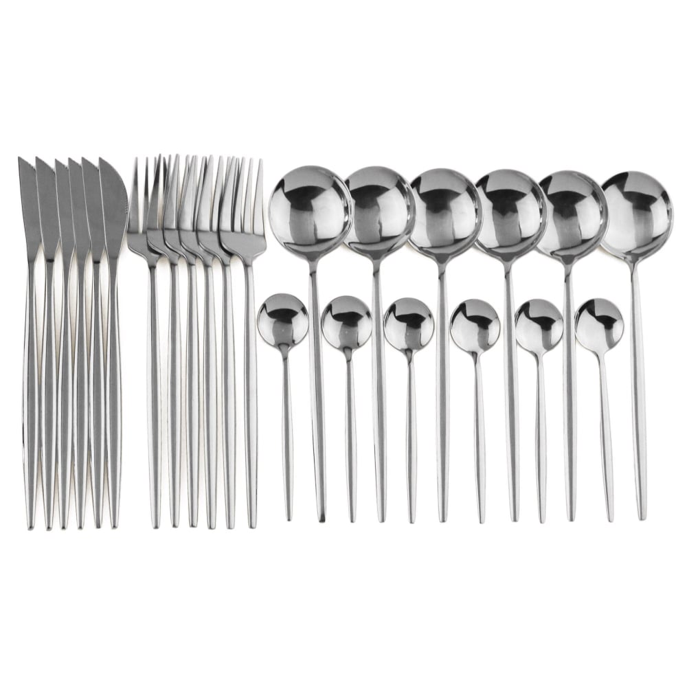24-Teiliges Asiatisches Besteck-Set Katorarīsetto - Silber