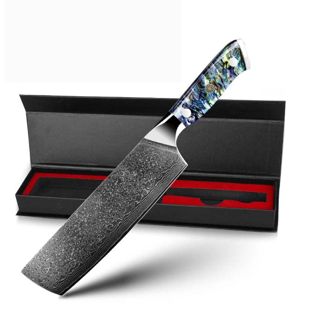 6,5 Luxus Cleaver Damast Awabi - Damastmesser
