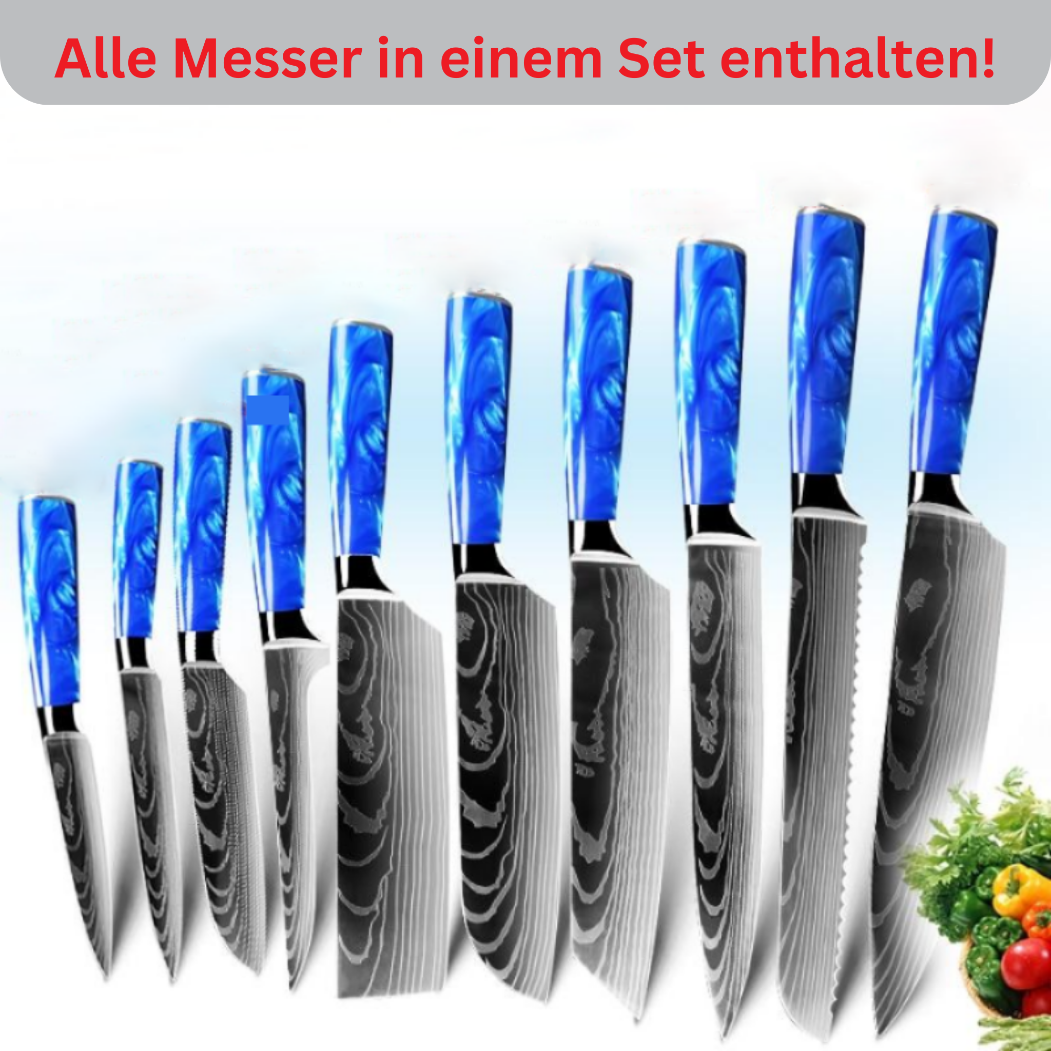 10 Pieces Asian Kitchen Knife Set Jushi