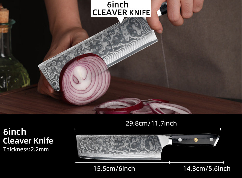 Professional 6 "Cleaver Damast Knife Puro (small cleaver)
