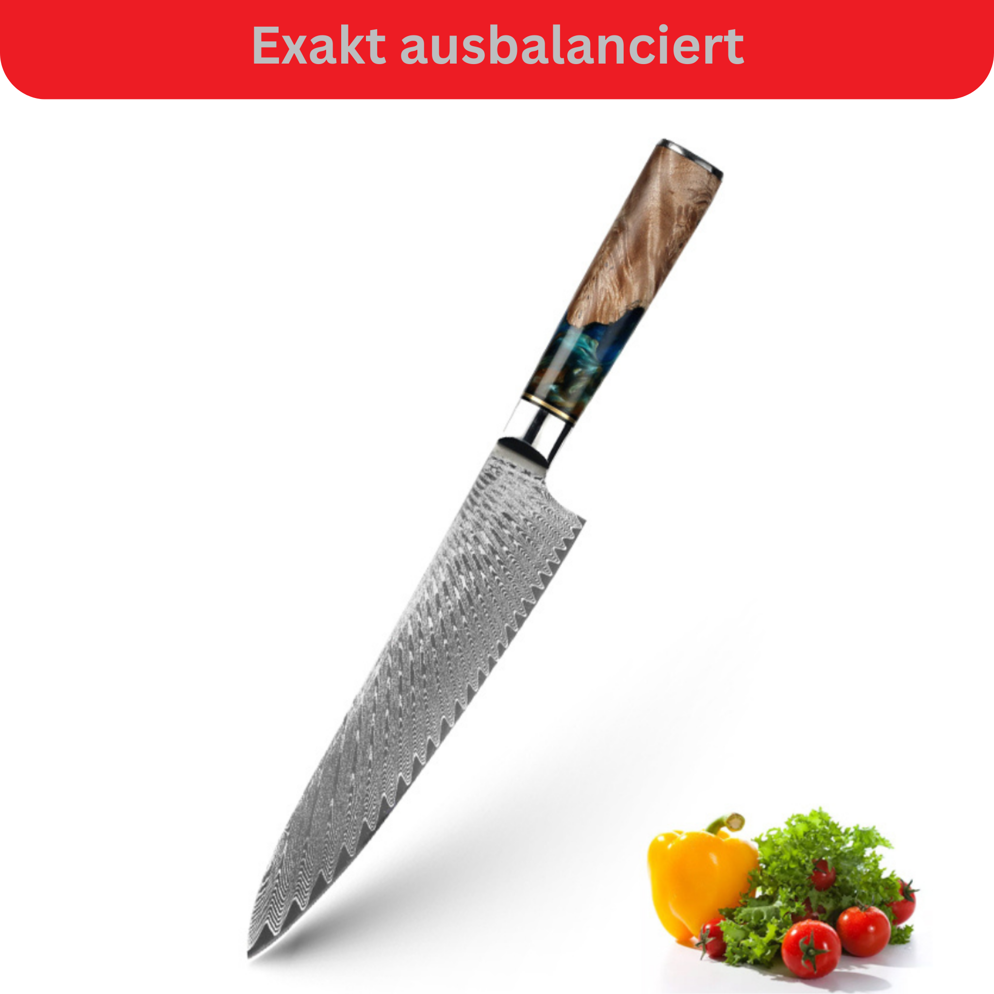 2-piece Damask Set Mikkusu Chef (Chef Knife)