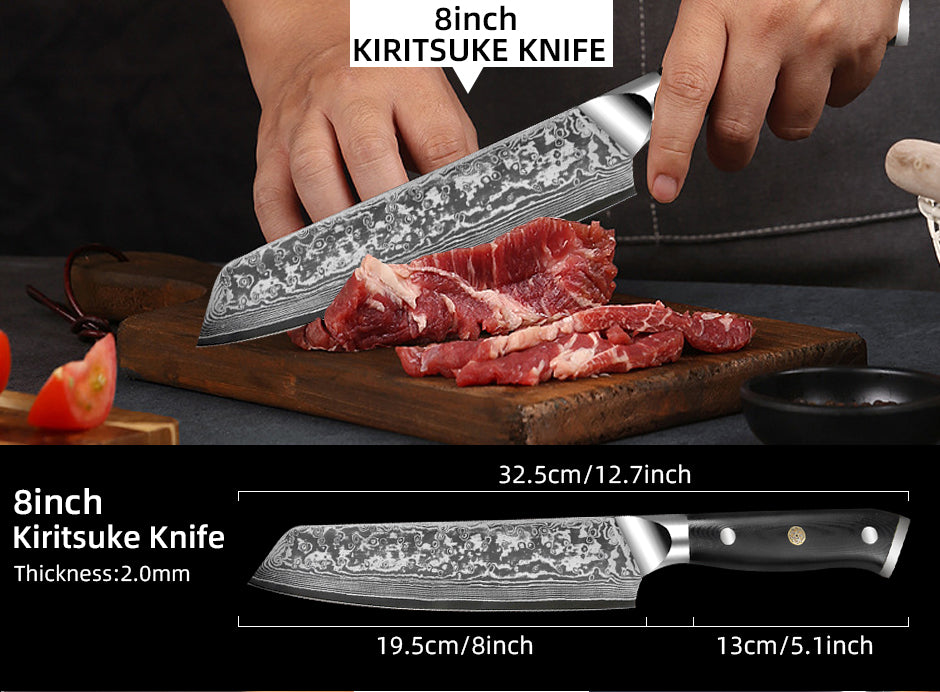 Professional 8 "Kiritsuke Damask Knife Puro (Vegetable Knife)