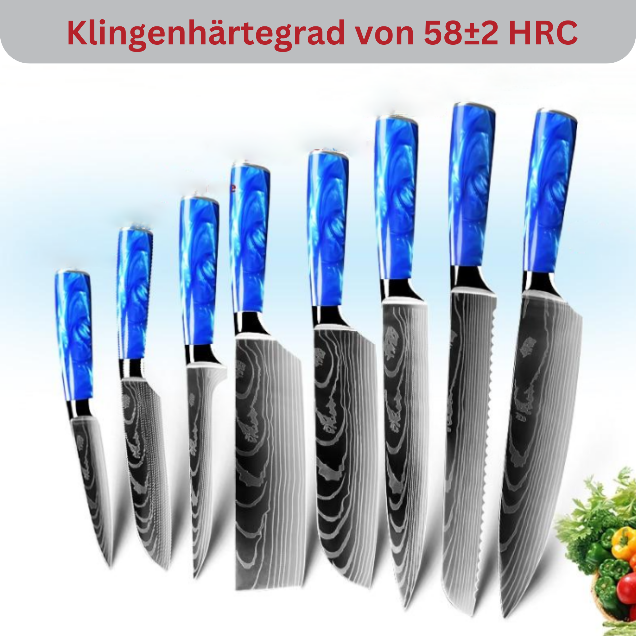 8-piece Asian chef's knife set Jushi