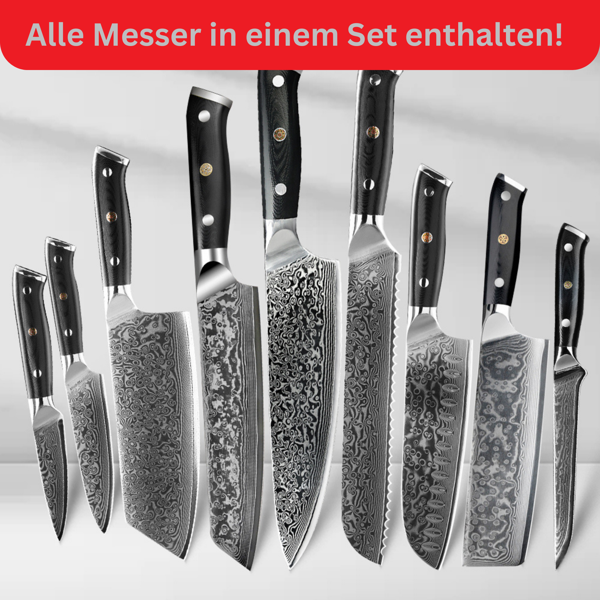Professional 9-piece damask msserset Puro