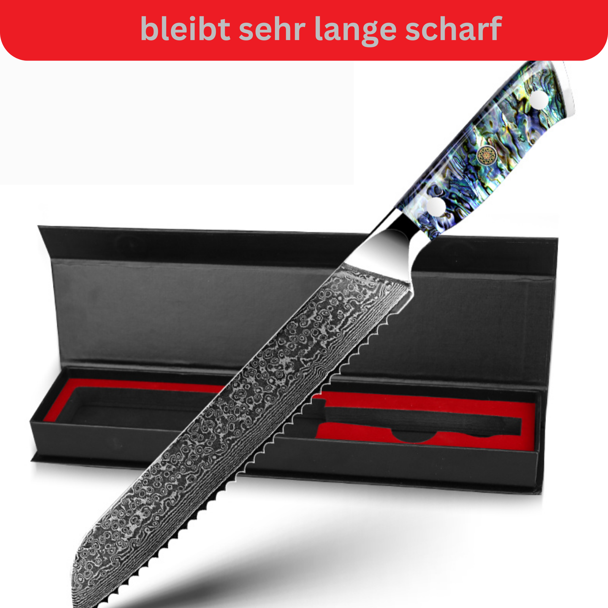 8 "Luxury Bread Damask Knife Awabi (Bread Knife)