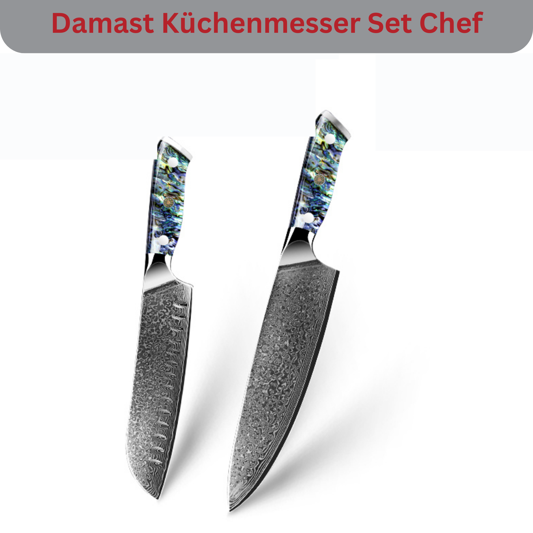 Luxus Damast Set Awabi Kochmesser 2 tlg.