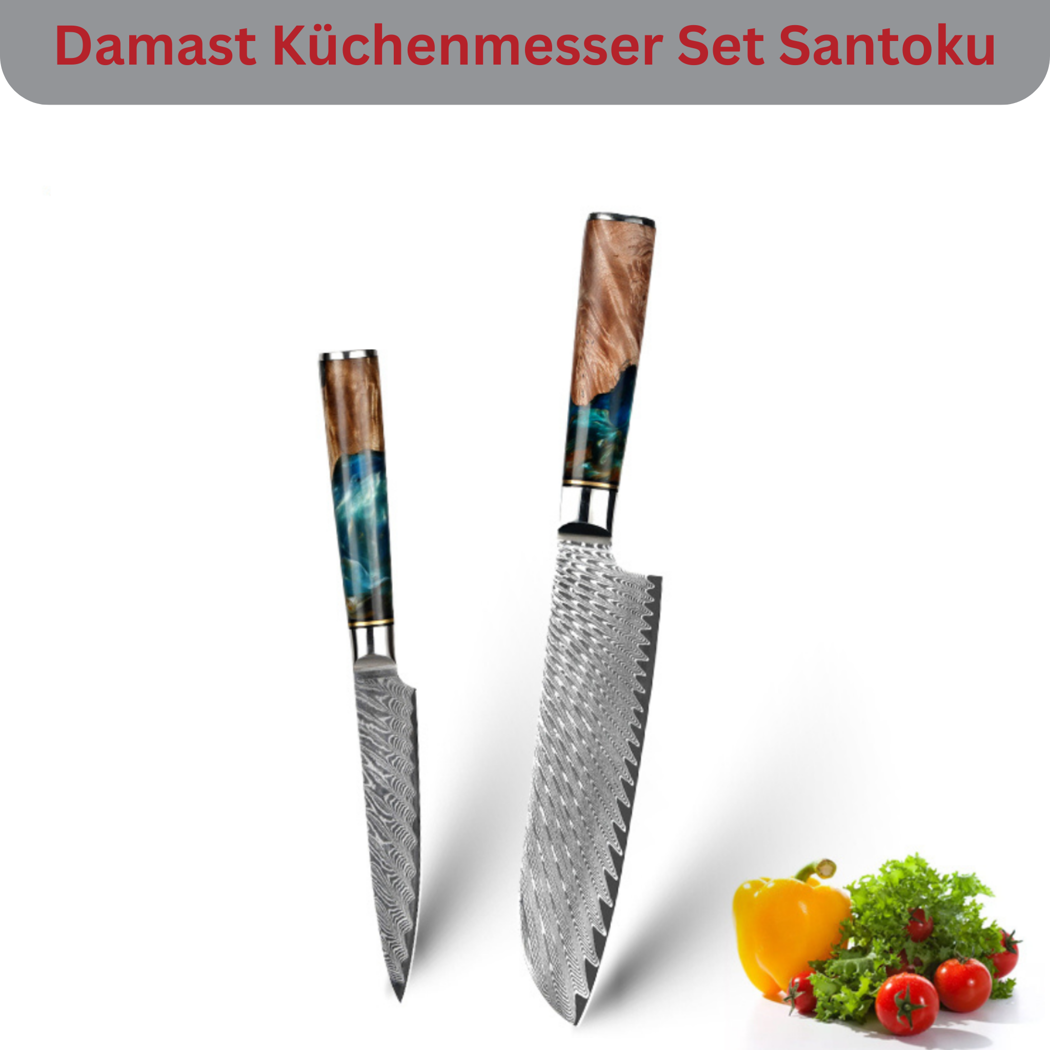 2-piece Damask Set Mikkusu Santoku (All-rounder)