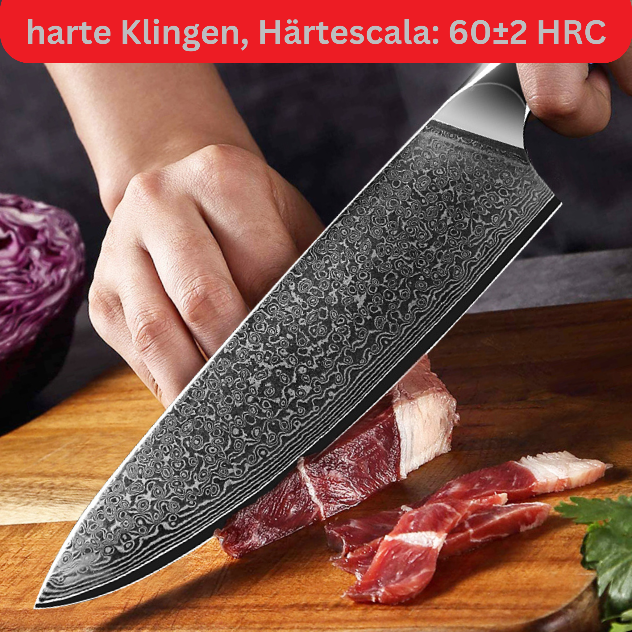 Luxus Damast Kochmesser Awabi 20cm