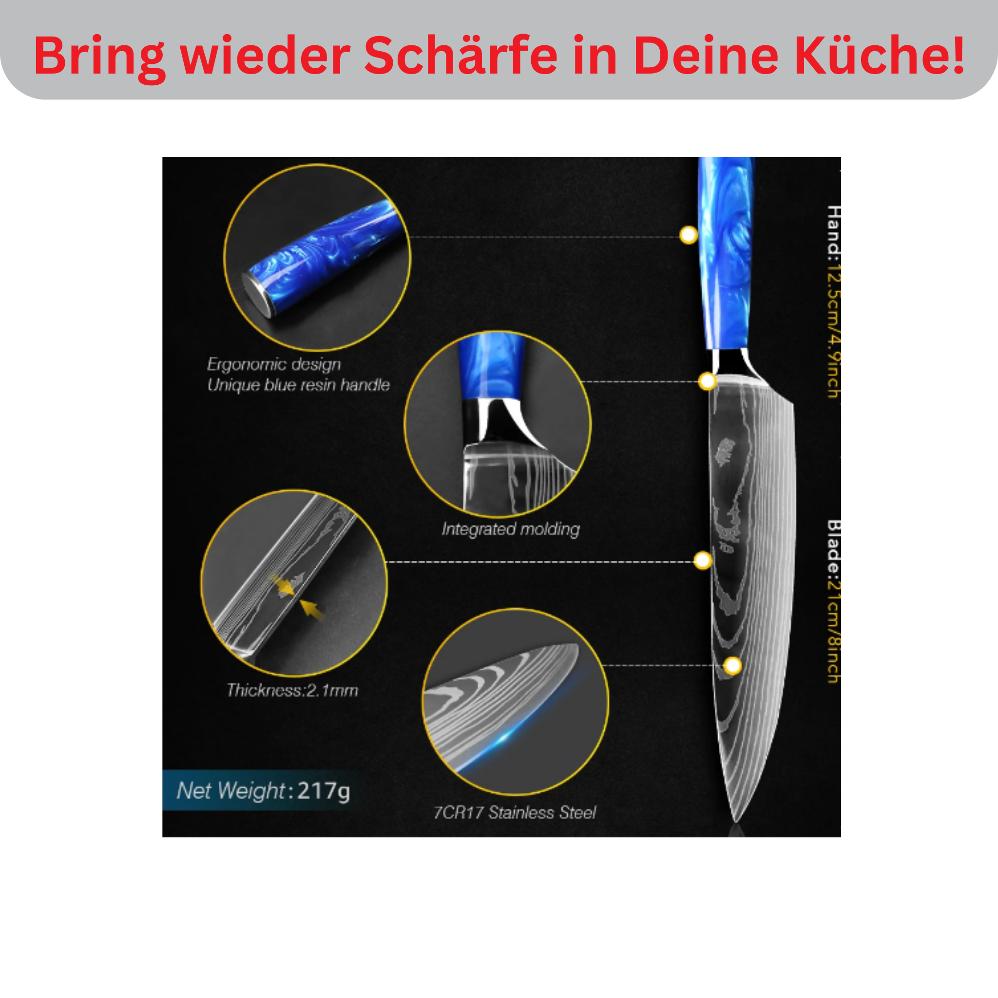 8-piece Asian chef's knife set Jushi