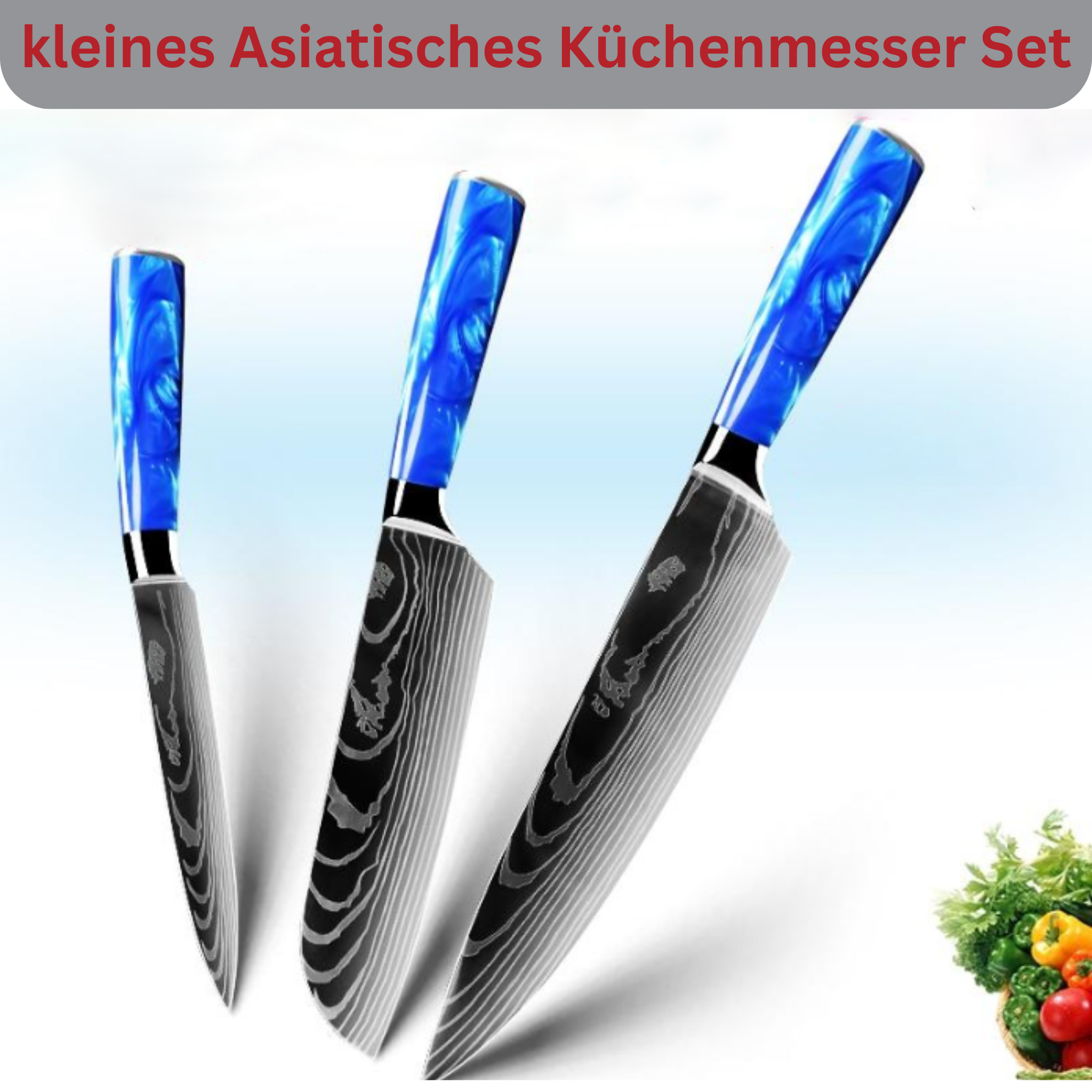 3-piece Asian chef's knife set Jushi