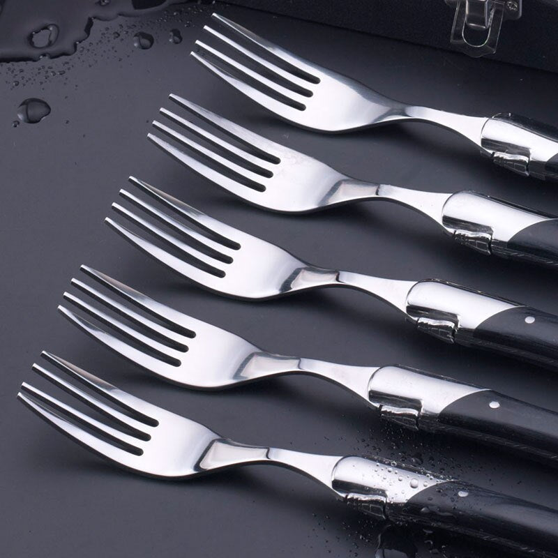 Elegantes 6-teiliges Steack-Besteckset für den anspruchsvollen Genießer im Laguiole-Stil