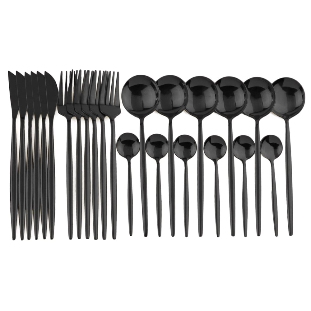 24-Teiliges Asiatisches Besteck-Set Katorarīsetto - Schwarz