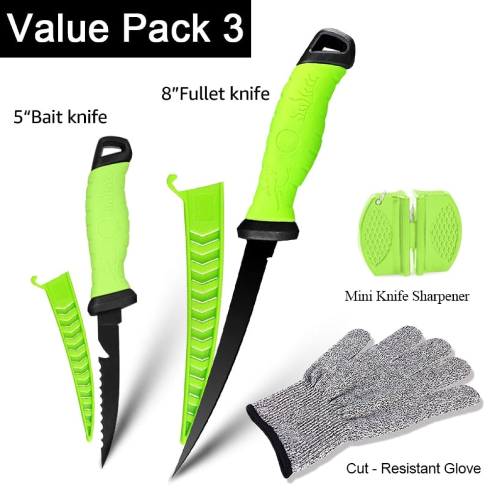 Superflex Filetiermesser Set mit Schärfer Firenaifu - 5 Bait