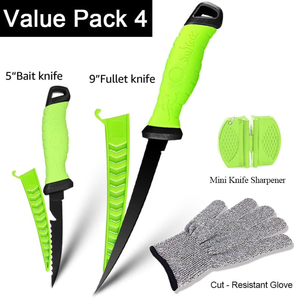 Superflex Filetiermesser Set mit Schärfer Firenaifu - 5 Bait