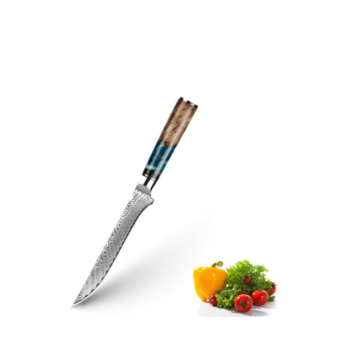 Mikkusu Damast-Filetiermesser mit zweifarbigem Griff