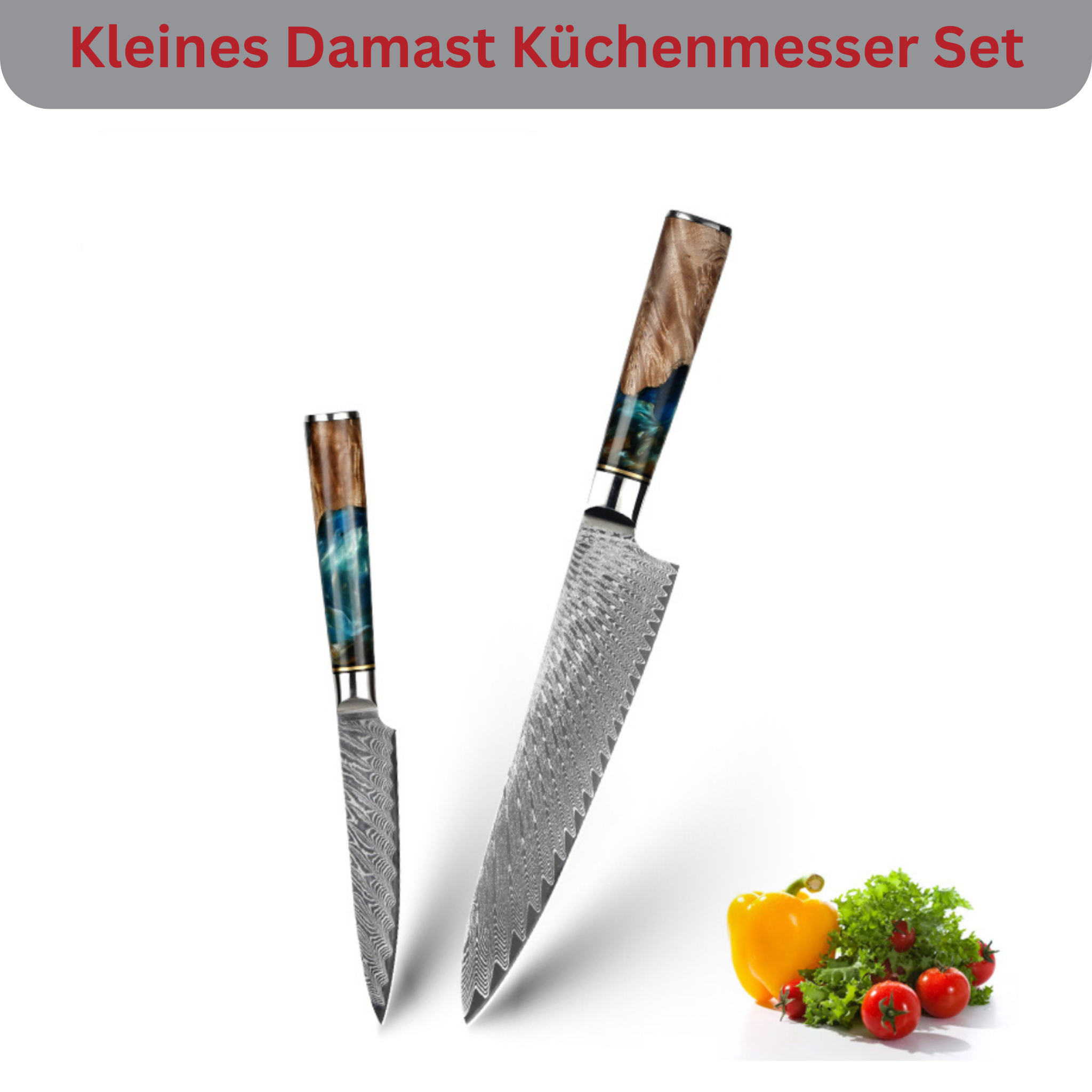 2-piece Damask Set Mikkusu Chef (Chef Knife)