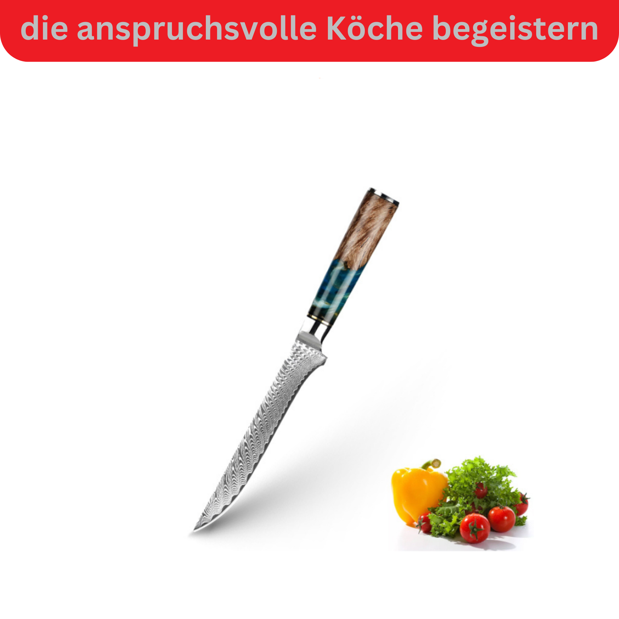 6" Boning  Damast Messer Mikkusu (Ausbeinmesser)