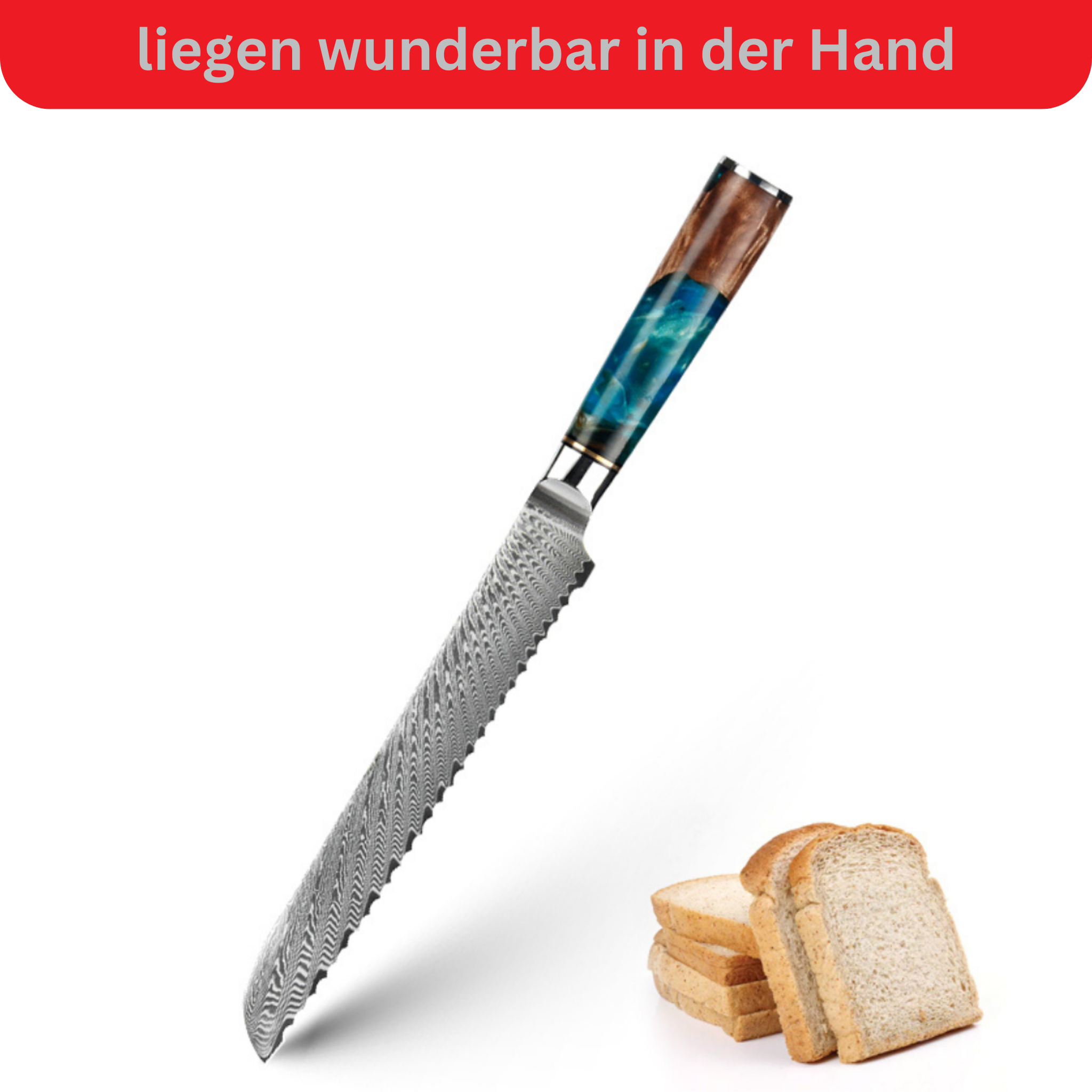 8" Bread Damast Messer Mikkusu (Brotmesser)