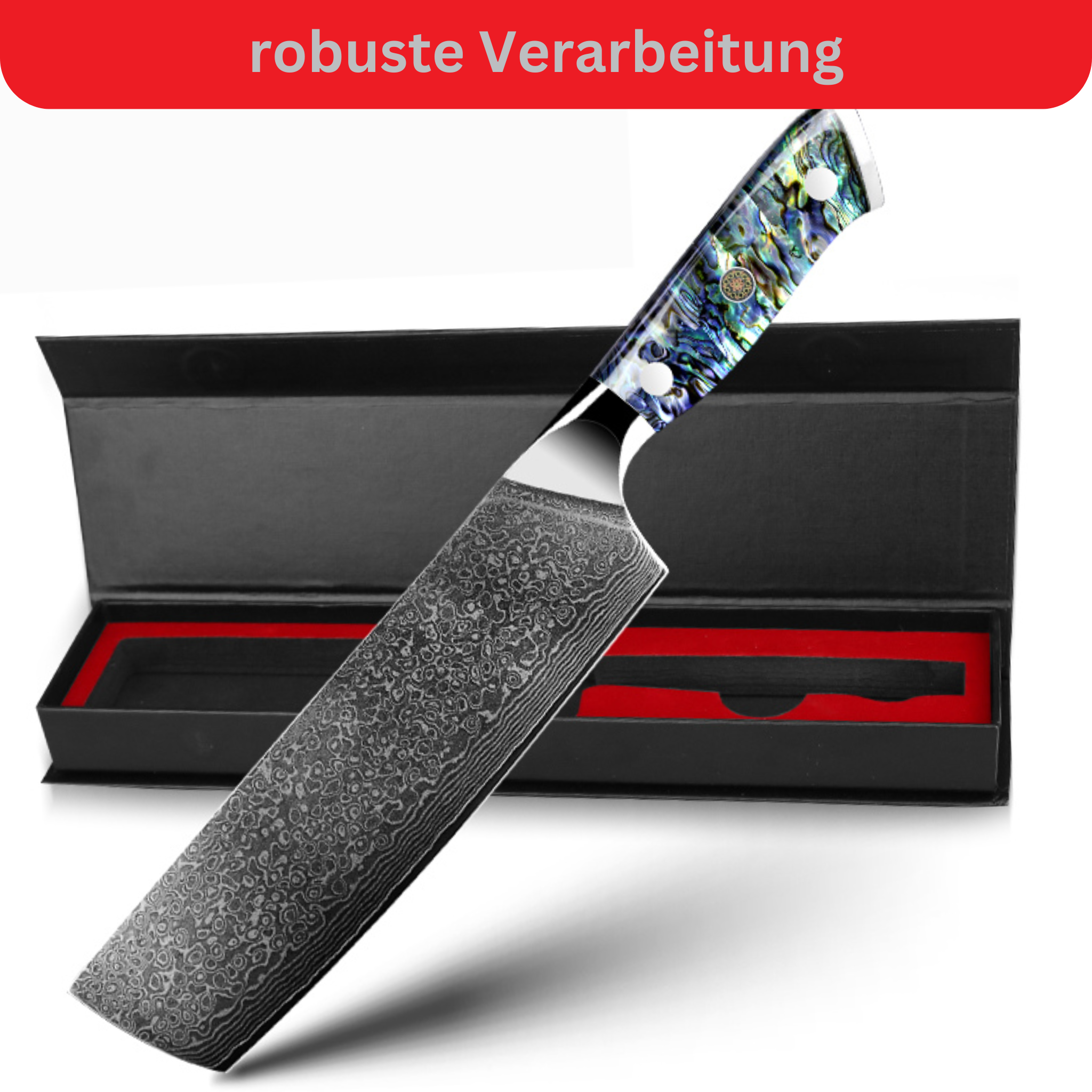 6,5" Luxus Cleaver Damast Messer Awabi (kleines Hackbeil)