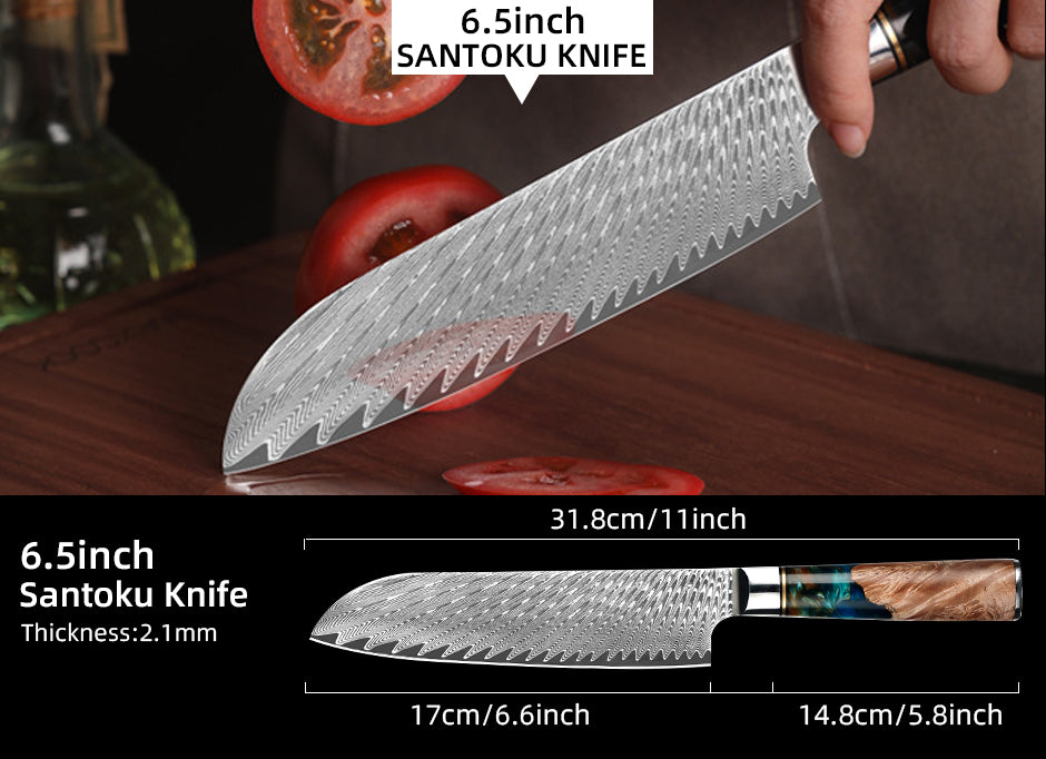 6.5 "Santoku Damask Knife Mikkusu (All-rounder)