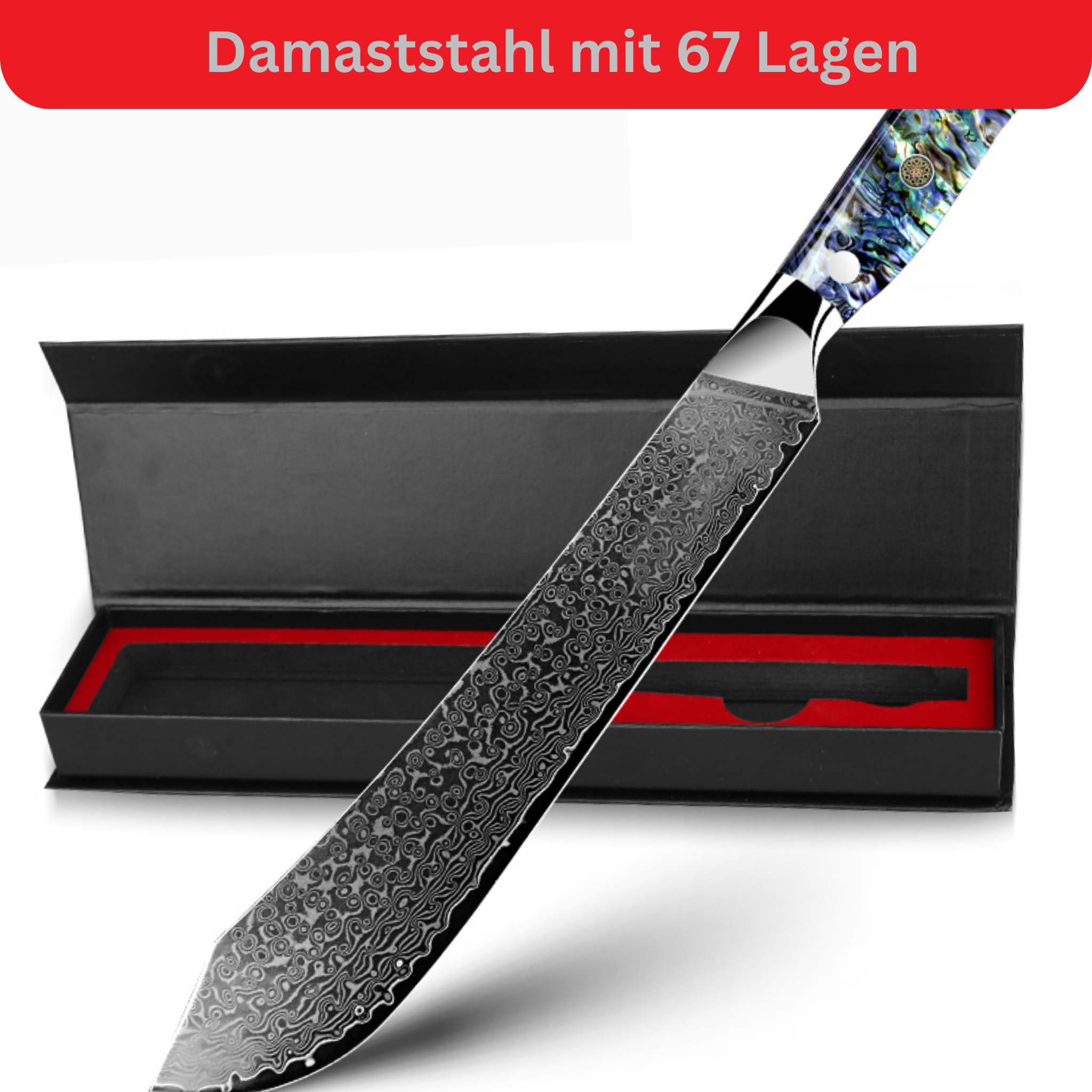 9 "Luxury Slaughter Damast Knife Awabi (butcher knife)